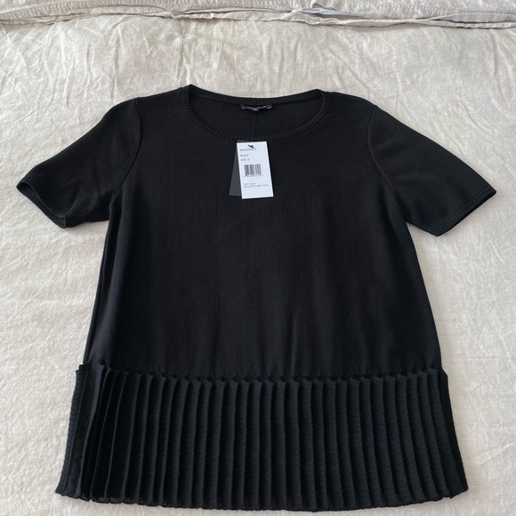 Lafayette 148 Short Sleeve Ruffle Hem Blouse - Picture 4 of 9